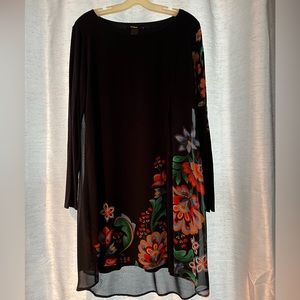 Two layer, embellished, knee-length dress